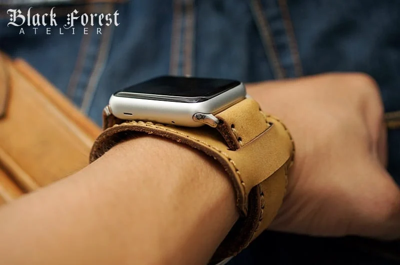 CUFF handgefertigt Leder Uhrenarmband incl. Lugs Adapter für Apple Watch (oder Apple Watch Sport) 42mm oder 38mm – Bild 4
